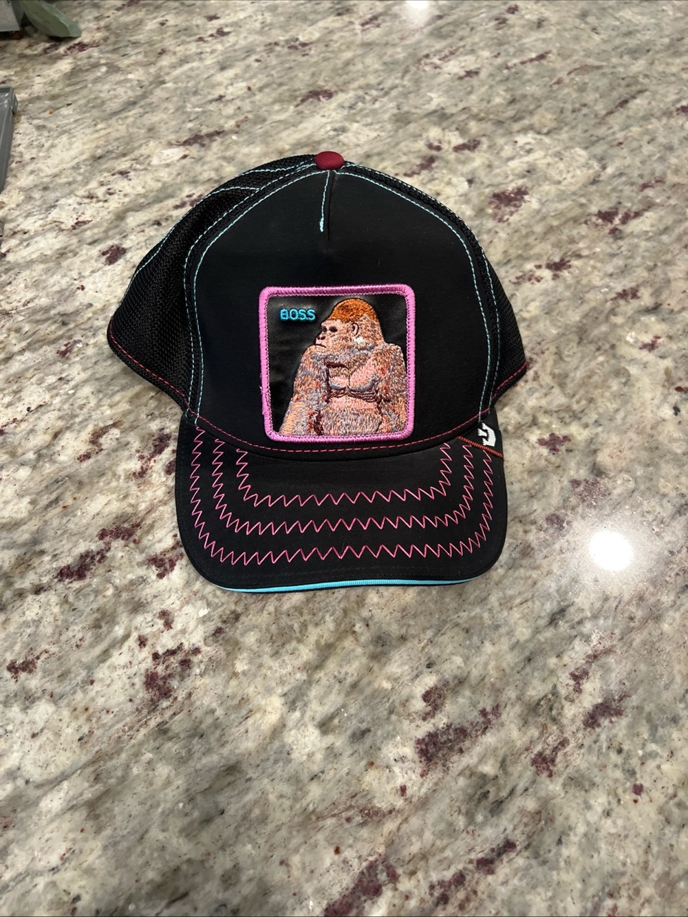 Barrel Boss Ape Goorin Bros The Farm Trucker Hat Insert Coin Capsule Black Pink